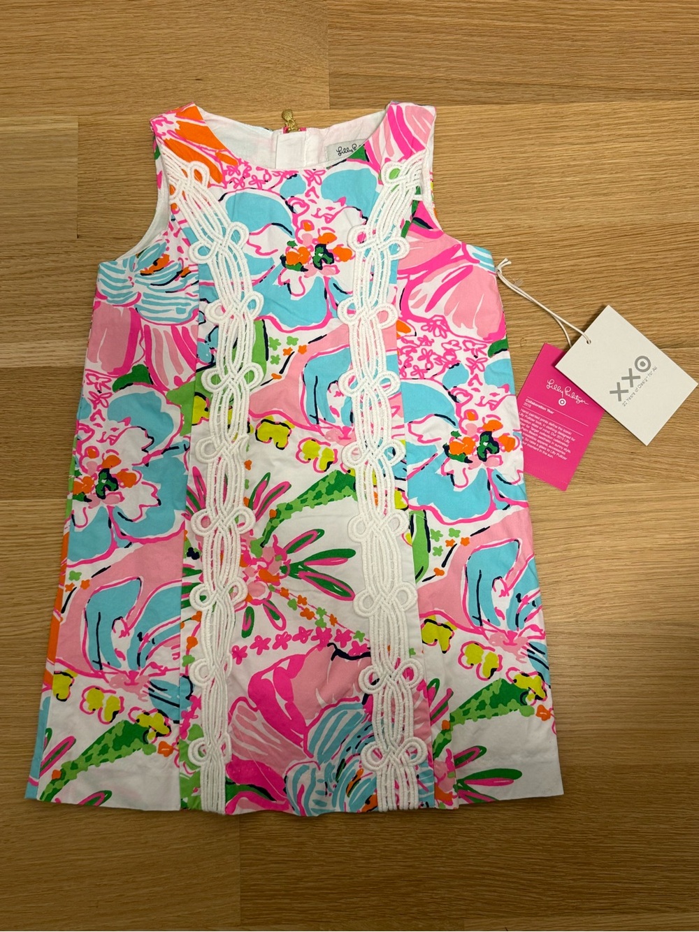 Lilly Pulitzer Girls Floral Shift Dress - Pink Multi 4T